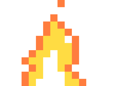 pixelated flame
